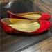 J. Crew Shoes | J Crew Red Patent Leather Slip Ons Ballet Flats Size 8 | Color: Red | Size: 8