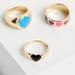Torrid Jewelry | 2/$22 Always Proud Rainbow Heart Enamel Rings Gold Tone | Color: Blue/Gold | Size: Various