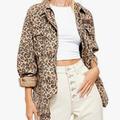 Free People Jackets & Coats | Free People Leopard Animal Print Jacket Oversized Twill Seize The Day Cargo Coat | Color: Brown/Tan | Size: L