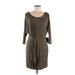 Boston Proper Casual Dress - Wrap: Gray Solid Dresses - New - Women's Size Medium