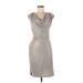 Ronni Nicole Cocktail Dress - Sheath: Gray Solid Dresses - New - Women's Size 6