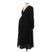 H&M Mama Casual Dress - Wrap: Black Polka Dots Dresses - Women's Size Large Maternity