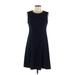 Tommy Hilfiger Casual Dress - A-Line: Blue Solid Dresses - Women's Size 6