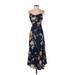 Petal and Pup Casual Dress: Blue Floral Dresses - Women's Size 2