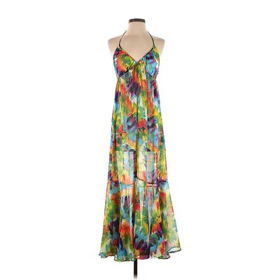 ABS Allen Schwartz Casual Dress - Maxi Halter Sleeveless: Green Tie-dye Dresses - Women's Size X-Small