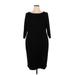 Talbots Casual Dress - Sheath: Black Solid Dresses - Women's Size 18