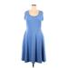 Lularoe Casual Dress - Midi: Blue Solid Dresses - Women's Size X-Large