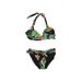 Ashley Graham x Swimsuits For All Two Piece Swimsuit: Green Graphic Swimwear - Women's Size 12