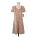 Nine West Casual Dress: Brown Leopard Print Dresses - New - Women's Size Small