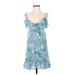 Sonoma Goods for Life Casual Dress: Blue Paisley Dresses - Women's Size Small