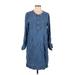 Banana Republic Factory Store Casual Dress - Shirtdress: Blue Dresses - Women's Size 12