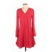 Chelsea28 Casual Dress - A-Line: Red Solid Dresses - Women's Size X-Small