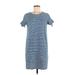 Jane and Delancey Casual Dress - Shift: Blue Marled Dresses - Women's Size Medium