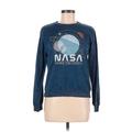 Fifth Sun Sweatshirt: Blue Acid Wash Print Tops - Women's Size Medium