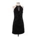 Nine Britton Casual Dress - Formal Keyhole Sleeveless: Black Damask Dresses - Women's Size 5