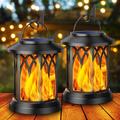 LETMY Solar Lantern Outdoor Flickering Flame Solar Lights Outdoor Hanging Lanterns Decorative Outdoor Lighting Solar Powered Waterproof Led Flame Umbrella L | Wayfair