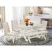 East West Furniture Dinette Set- a Dining Table and Cream Linen Fabric Parson Chairs, Off-White (Pieces Options)