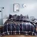 Navy Blue Plaid Comforter Set Buffalo Checkered Bedding Set