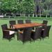 vidaXL Patio Dining Set Outdoor Dining Table and Chairs Poly Rattan Black