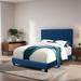 Blue Queen Adjustable Upholstered Bed Modern Minimalist Top Styles