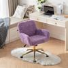 Office Chair,Artificial rabbit hair Home Office Chair with Golden Metal Base,Adjustable Desk Chair Swivel Office Chair