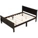 Classic Wood Platform Bed Queen Size w/Headboard & Footboard, Solid Wood Queen Bed Frame, Easy to Assemble, No Box Spring Needed