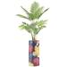 SIGNLEADER Artificial Tree In Planter, Fake Areca Tropical Palm Tree Home Decoration (Plant Pot Plus Tree) Silk/Polyester/Plastic in Yellow | Wayfair