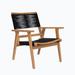 Latitude Run® Affton Acacia Wood Outdoor Lounge Chair in Black/Brown | 33.07 H x 26.37 W x 27.55 D in | Wayfair 364F1329BE99449CAAB5D26B8FB0A171