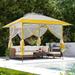 YOHO BEDDING INC 13 Ft X 13 Ft Pop up Gazebo w/ Mosquito Netting Metal/Soft-top in Yellow | Wayfair ZP-Yellow