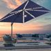 Arlmont & Co. Rockel 120" Square Lighted Cantilever Umbrella in Blue/Navy | 106.3 H x 120 W x 120 D in | Wayfair C7BA8441C82240DF91A3EAD128AE0A66