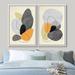 wall26 Black, Gray & Paint Blot Collage Abstract Shapes Modern Chic Nordic Colorful 2 Pieces 24.0 H x 16.0 W x 1.5 D in in Yellow | Wayfair