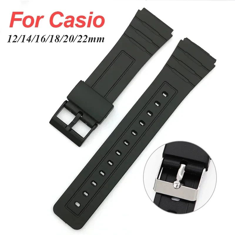 Armband für Casio W800H W800H A158/168 AE1200/1300 Silikonarmband für SGW400 F91W F84 F105/108 Kautschukarmband 16 18 20 mm 22 mm Image