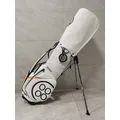 Golf Bag New Unisex PU Leather Stand Bag Waterproof and Wear resistant Black and White Golf Club Bag