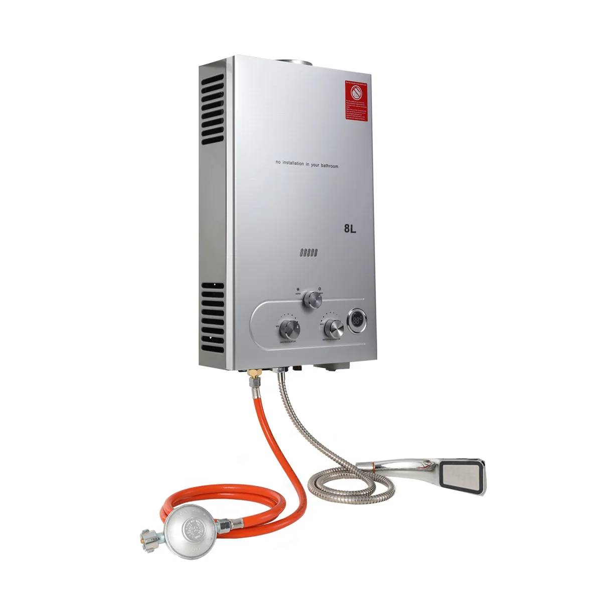 8/10//18l Propan-Durchlauferhitzer lpg Instant-Warmwasser bereiter Camping mit Dusch kopf und Druck minder ventil Image