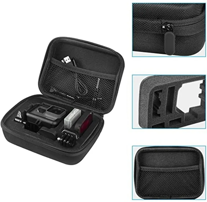 Tragbare Aufbewahrung EVA Action Kamera Hülle für GoPro Hero 12 11 10 9 8 7 Schwarz Xiaomi Yi 4K Sjcam Sj4000 Eken Box OSMO EKEN H9 Image