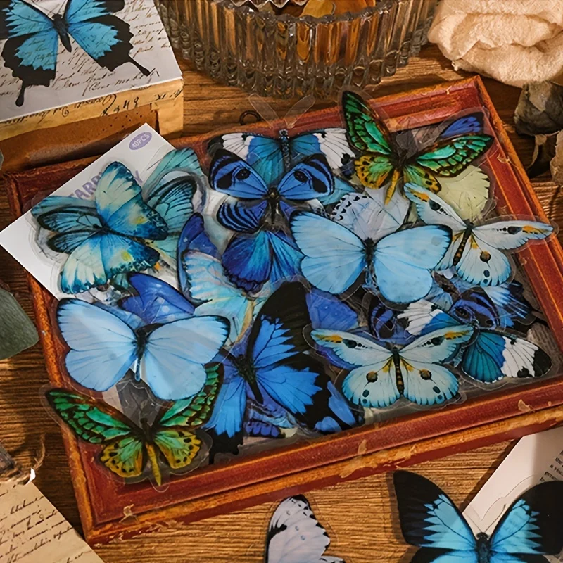 40 teile/paket Retro PET Insekt Schmetterling Aufkleber Pack DIY Hand Konto Kreativität Stick Etiketten Scrapbooking Junk Journal Liefert Image