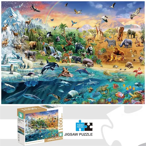 1000 Stück Tierwelt Puzzles für Erwachsene Wohnkultur Spiele Familie Spaß Boden Puzzles Lernspiel