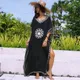 Women Loose Kaftan Swimsuit Cover Up Beach Long Casual Caftan Dress Vestidos De Fiesta Talla Grande