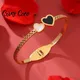 Bracelet manchette double coeur en acier inoxydable pour femme bracelet de créateur de luxe bijoux