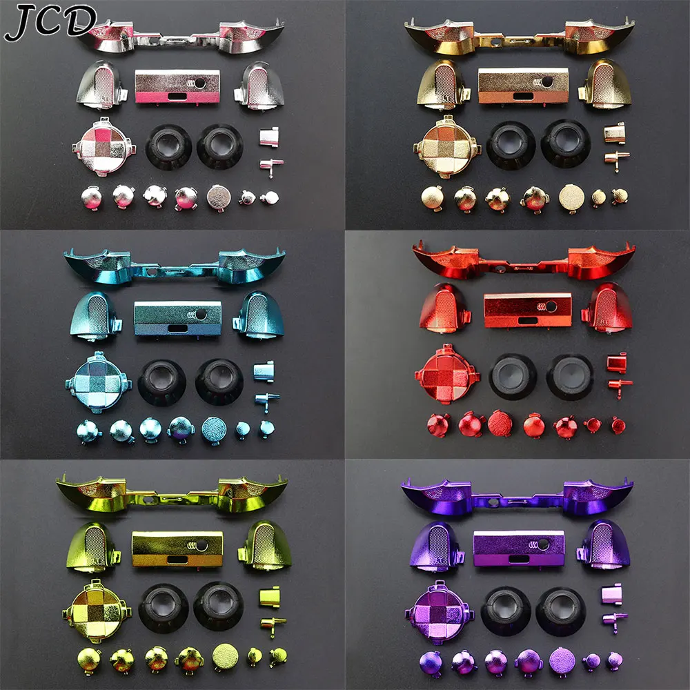 JCD 1set Chrome Full Set LB RB RT LT ABXY D-Pad Bumper Trigger Buttons Mod Kit For Xbox XBOX Series S X Controller