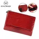 Royal Bagger Crocodile Pattern Short Wallets for Women Genuine Cow Leather Trifold Wallet Card