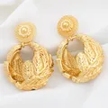 Boucles d'oreilles pendantes plaquées or 18 carats pour femmes bijoux fantaisie cuivre cadeau de