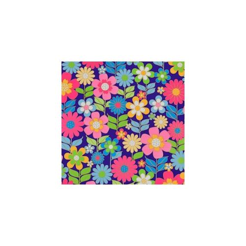 Star Geschenkpapier mit Blumen Motiv 70cm x 2m Rolle Blumenmuster Geschenk Papier Geburtstag Muttertag Ostern Geschenkpapierrolle Farbiges Packpapier Bunt