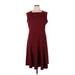 Lands' End Casual Dress - Midi: Burgundy Jacquard Dresses - Women's Size 1X