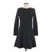 MICHAEL Michael Kors Casual Dress - Fit & Flare: Black Houndstooth Dresses - New - Women's Size 8 Petite