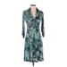 INC International Concepts Casual Dress - Wrap: Teal Snake Print Dresses - Women's Size X-Small