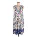 J.Jill Casual Dress - DropWaist: Blue Print Dresses - Women's Size Medium