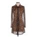 Wild Fable Casual Dress: Brown Animal Print Dresses - Women's Size Small