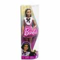 Barbie Fashionistas-Puppe mit schwarzem Haar und Karokleid - Mattel