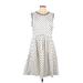 Boden Casual Dress - Fit & Flare: White Polka Dots Dresses - Women's Size 12